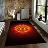 "Manchester United Logo Carpet with Fiery Background for Home Decor" Suitable for use as an anti-slip for living room bedroom sofas