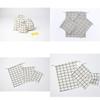 Cotton Linen Grid Storage Bag With Drawstring For Travel And Home Organization