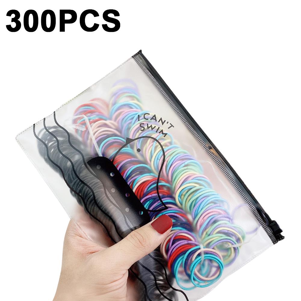 200/300/500 Pack High-quality Elastic Nylon Hair Bands For Girls Colorful Rubber Band Kids Hair Accessories Headdress