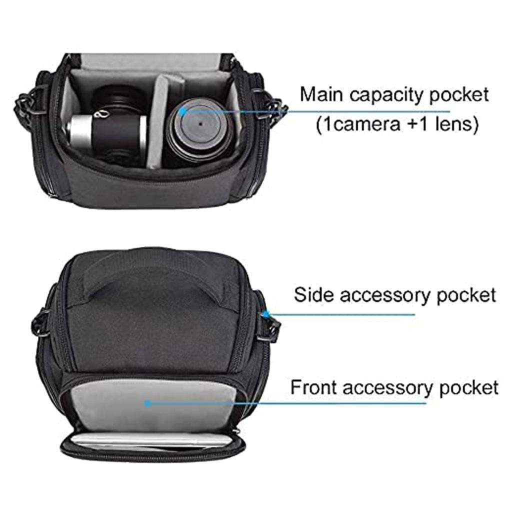 Compact Camera Shoulder Crossbody Bag Case Compatible for Nikon, Canon, Sony SLR/DSLR Mirrorless Cameras and Lenses Waterproof