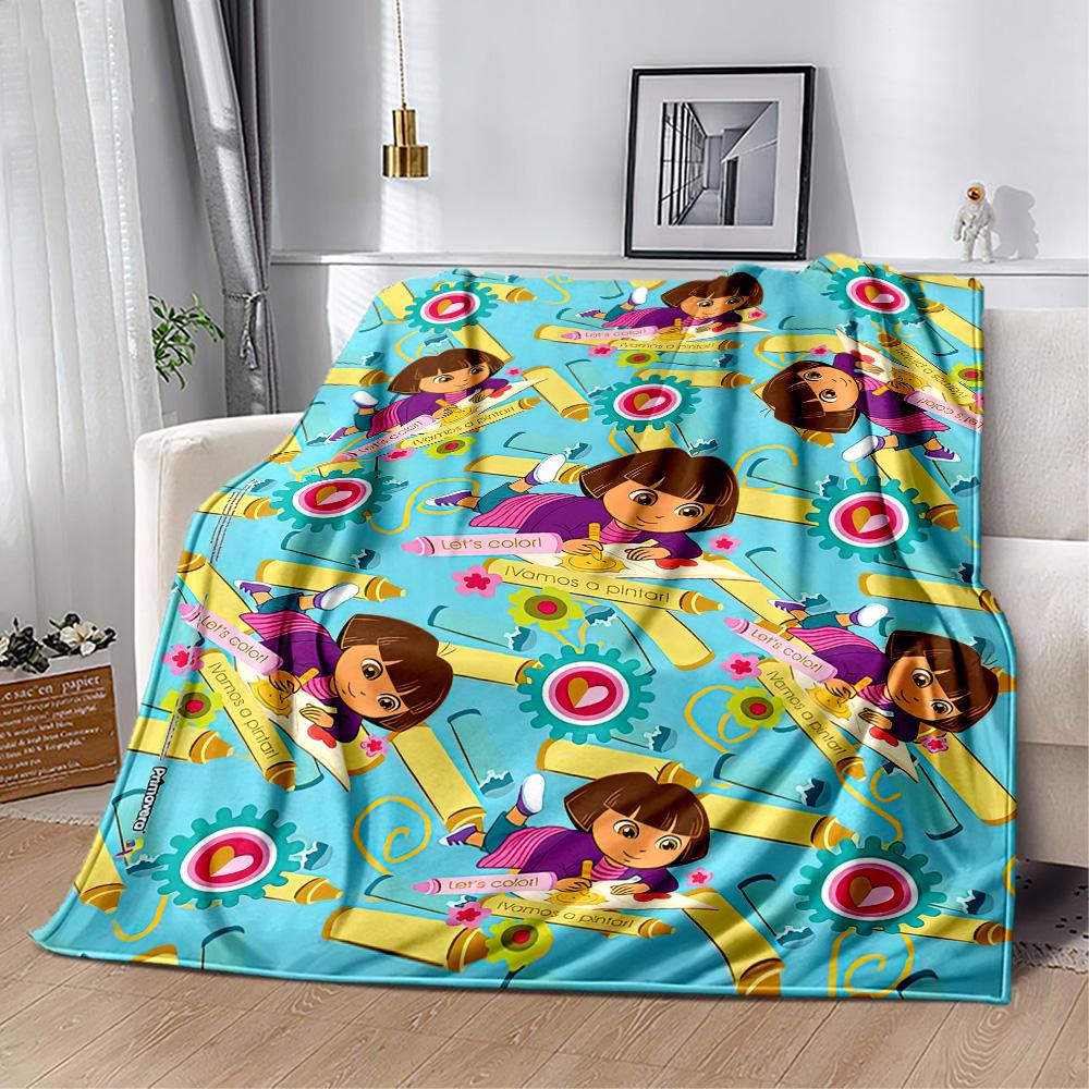 Dora Explorer Blanket Soft Warm Cozy Great for Office Picnics Livingroom All-Season Use Playful Design Ideal Gift For Birthday Valentine'S Day