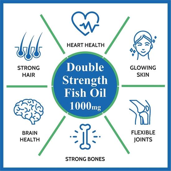 Carbamide Forte Double Strength Fish Oil 1000mg with Omega 3 600mg -120 Capsules (Pack of 3)