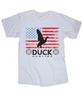 Duck Hunting American Flag Outdoors Country Mallard Duck White T-shirt