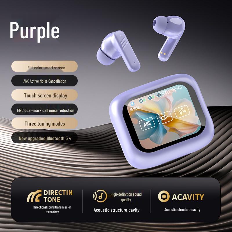 2025 Wireless Bluetooth Earbuds: Color Touch Screen, ANC, ENC, In-Ear Sports.