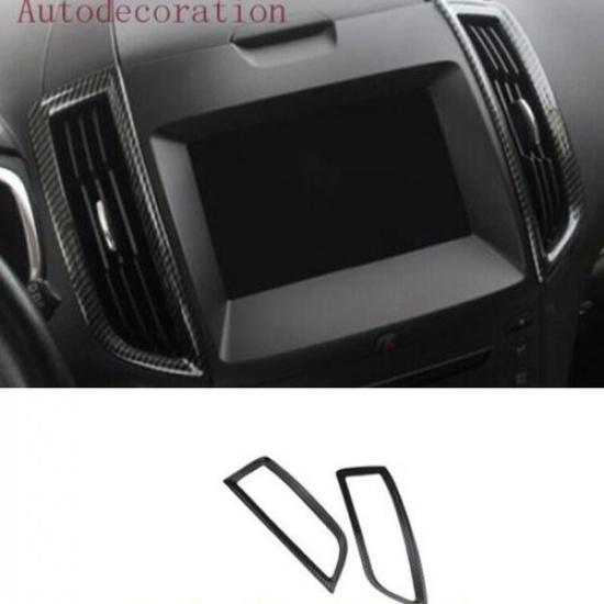 Car Fit For Ford Edge 15-22 Carbon Fiber Middle Air Outlet Vent Cover Trim 2PCS