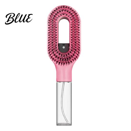 Escova de Cabelo Amiga do Couro Cabeludo 2 em 1 com Borrifador Embutido Desembaraçador para Cabelos Cacheados Ondulados Lisos Desembaraça Cabelo Molhado Seco Escova de Viagem Anti-Frizz