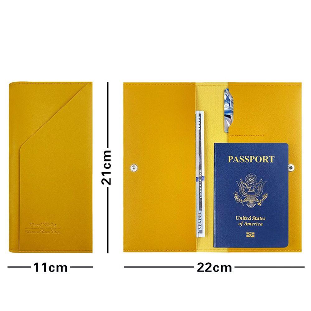 Portable Pu Leather Passport Cover Solid Color Light-weight Passport Holder Purse Bags Women