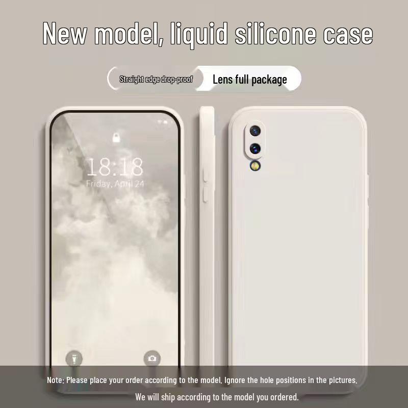 Vivo X23 Liquid Silicone Case: Solid Color, Anti-Drop, Full Coverage, Soft Edge Protection.
