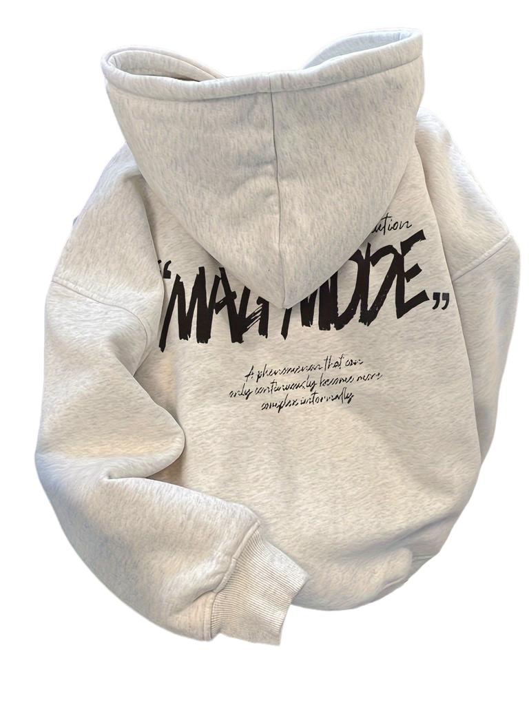 2025 Autumn and Winter Men's Casual Hooded Sweater Letter Printing Unisex Pure Cotton Versatile Loose Fashion Comfortable Hoodie