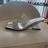 2025 summer new open-toe slippers fashion outerwear temperament square head sexy rhinestone with thick heel sandals high heels