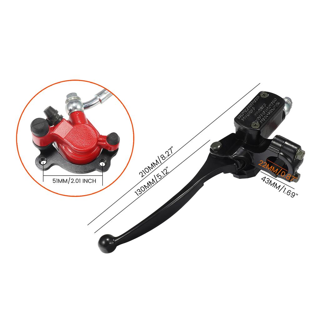 Hydraulic Disc Brake Assembly Kit Master Cylinder Caliper for Predator 79cc 97cc 2.8hp Baja Doodle Bug DB30 Blitz Dirt Bug Racer