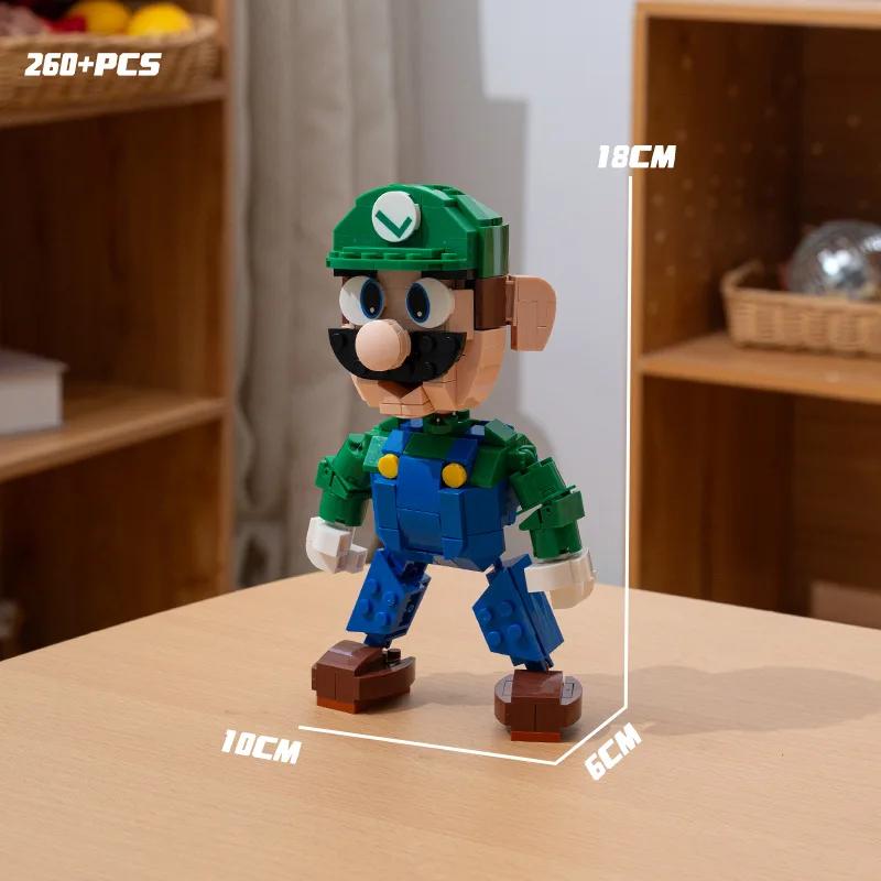 Super Mario Bros Building Blocks Question Mark Yoshi Luigi Star Assembly MOC 3D Model Mario Mini Brick Toy For Christmas Gift