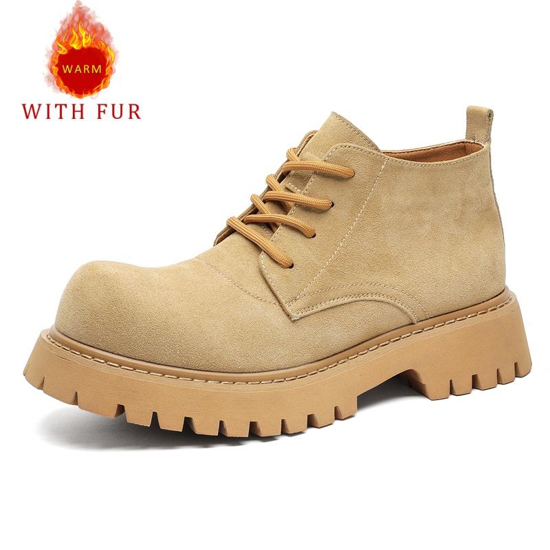 

Fashion Autumn and winter boots Trendy British versatile casual styles Leisure outdoor walking Daily party and office thick soled shoes 46