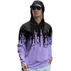 Men's Lapel Printed Single Breasted Pocket Long Sleeve Casual Sports T-Shirt