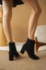 Women Modern Stylish Fashion Women Candy Heel Lace Up Boots Skin Suede