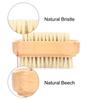 Double Sided Nail Brush, Beech Brush for Removing Dead Skin and Cleaning Cuticles, with Narrow and Wide Brush Sides for Salon