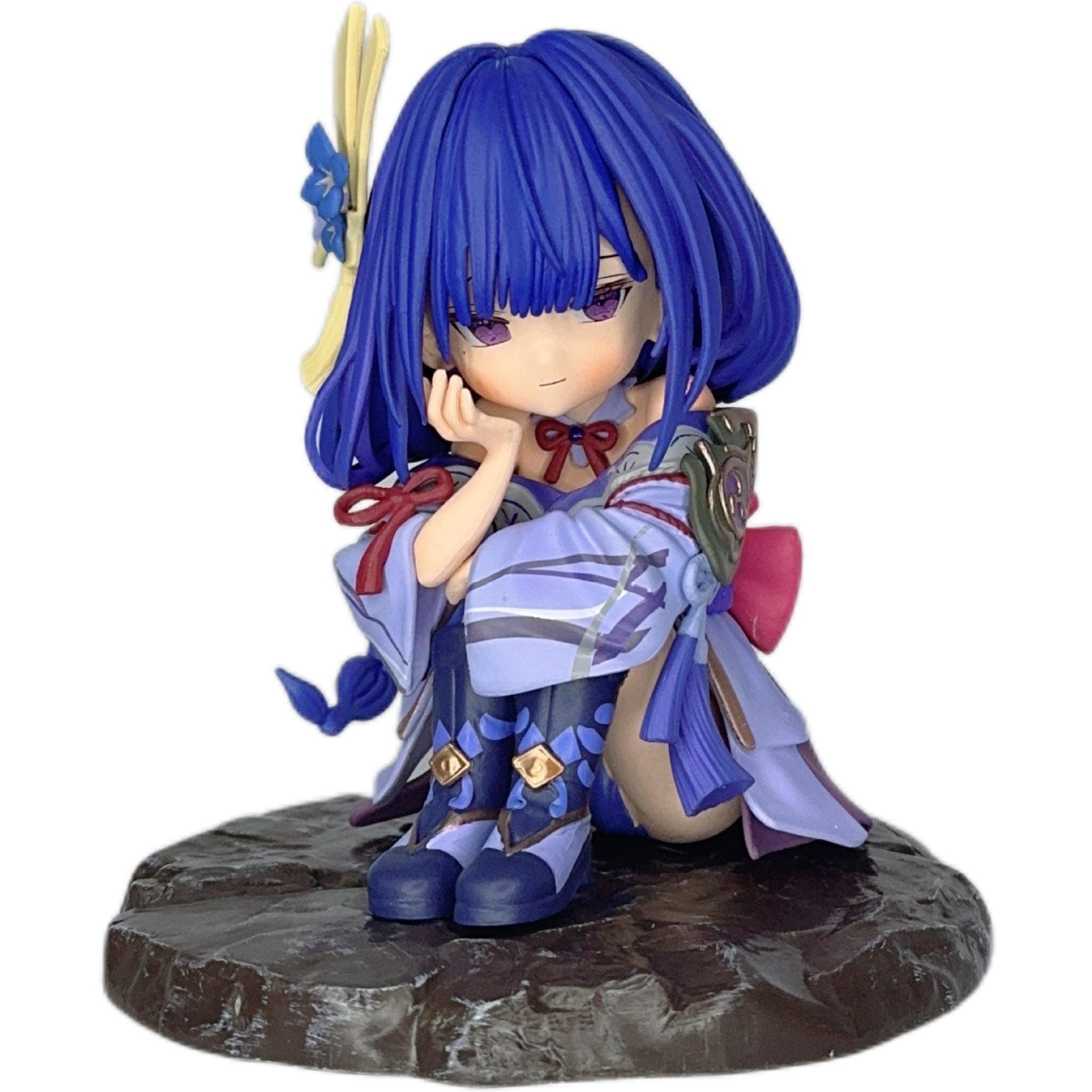 

Cr Q Version Raiden Shogun Gk Figure Genshin Impact Anime Chibi Statue Car Desktop Ornament Collectible Gift For Anime Game Fans