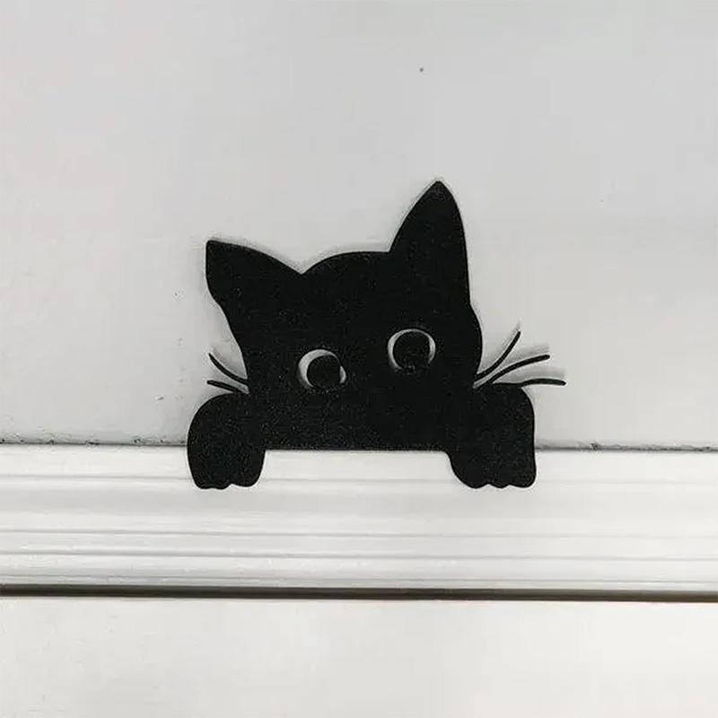 Metal Adorable Cat Door Topper Black Cat Poster Display Metal Door Corner Door Top Decoration Handicrafts Ornaments Decoration