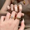 Women's Sparkling Zircon Adjustable Flower Stacking Ring - Trendy Open Index Finger Style
