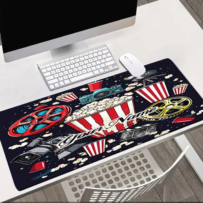 1PC Custom Name Movie Night Essentials Mouse pad, keyboard and mouse desk pad, for computer notebook Birthday Gift For Any Room Or Office