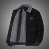 Jas Heren Fleece Lamswol Winter Casual Revers Katoen-Gevoerde Jas Jonge Mannen Papa Kleding