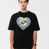 Vintage Orca Heart Moon Graphic T-Shirt Orca Killer Whale Heart Ocean Life Unisex 100% Cotton Novelty T-Top