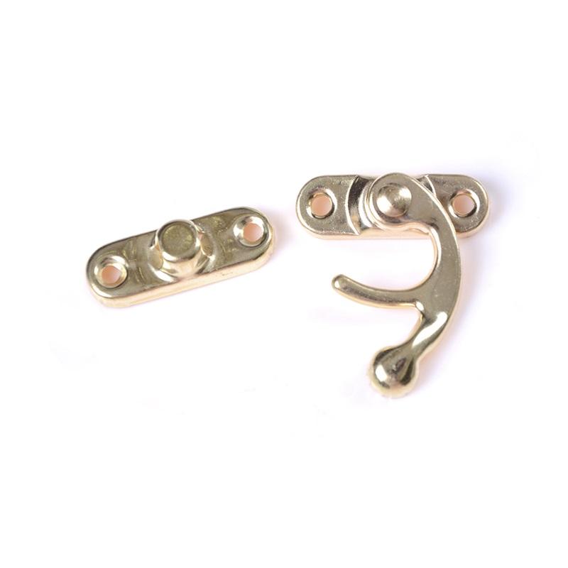 5Pcs Antique Metal Catch Curved Buckle Horn Lock Clasp Hook Jewelry Box Padlock