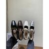 Coarse Heel Mary Jane Shoes Spring and Summer with Skirt Square Head Shallow Mouth Soft Leather Medium Heel Beanie Ladyshoes