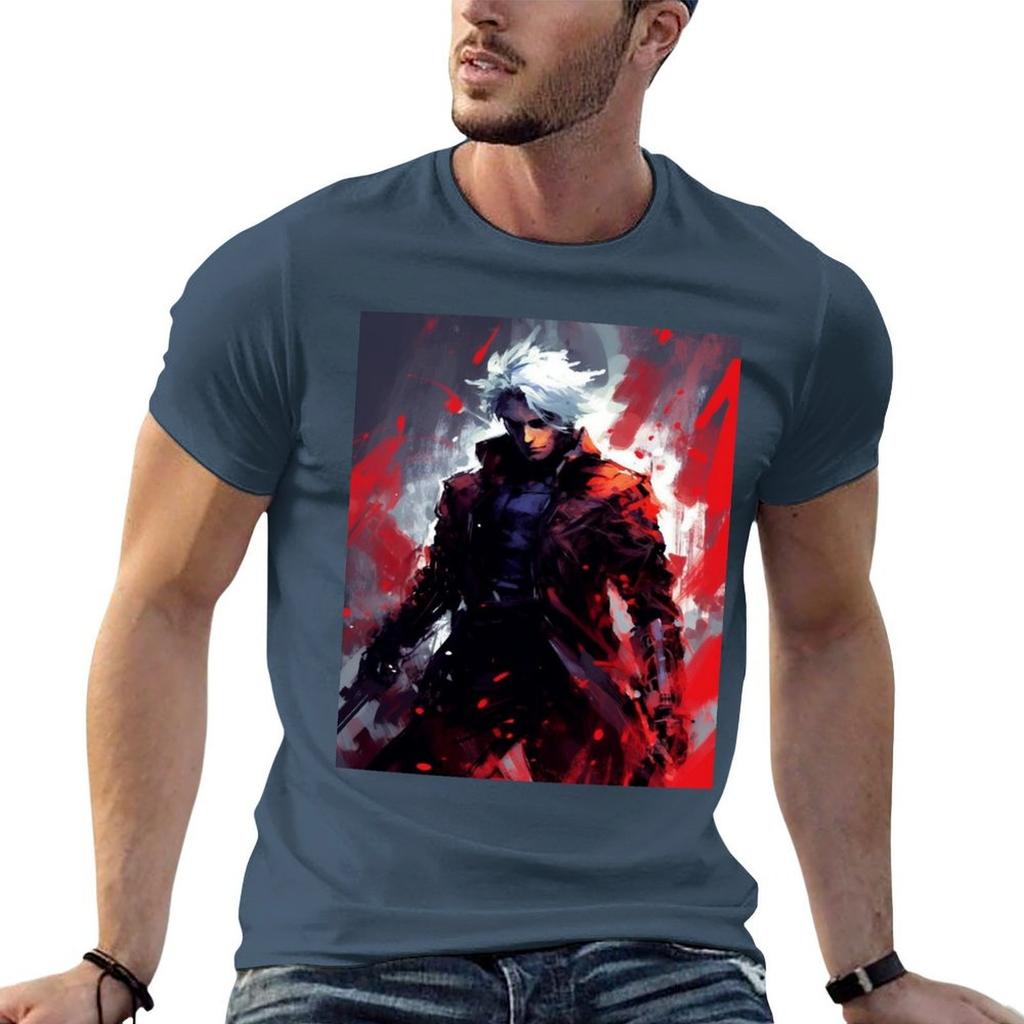 Dante  Devil May Cry  Legendary Devil Hunter TShirt black cotton tshirt plain for Unisex package TShirt