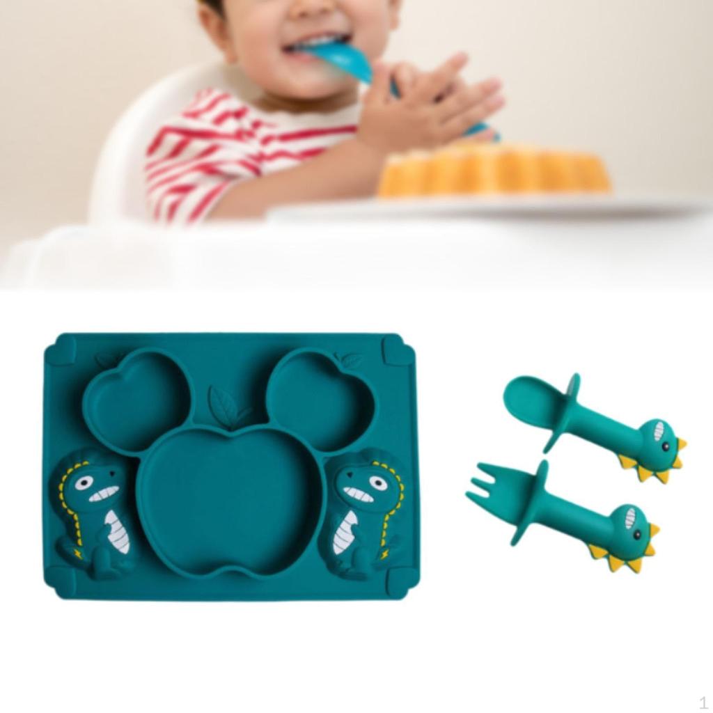Cute Silicone Suction Table Plate Mat Bowl Tray Placemat Food Feeding Baby Kids