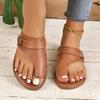 Καλοκαιρινά νέα μεγάλα γυναικεία παπούτσια με μοδάτα με επίπεδη τακούνι, casual γυναικεία σανδάλια και παντόφλες