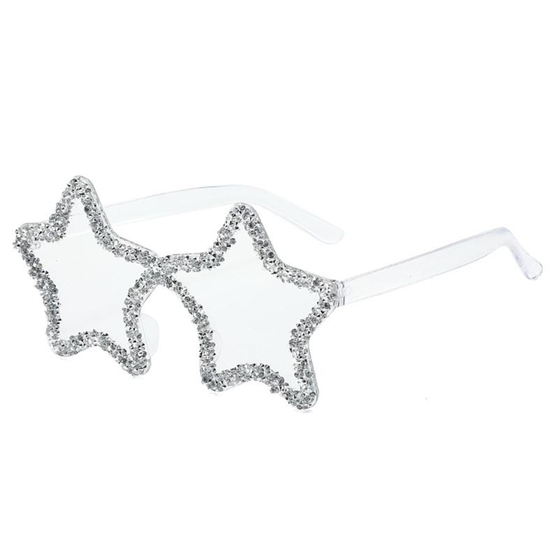 Stylish Hip Hop Glittering Sunglasses Photo Props Plastic Star Trendsetters Hip Hop Sunglasses Hipsters Props