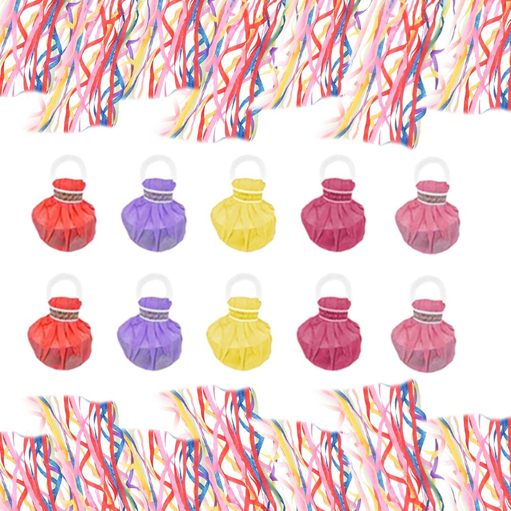 10pcs Hand-thrown Colored Ribbons, Spider Silk,Birthday Party ,Stage Magic, Wedding Atmosphere Props, Christmas Decoration Props