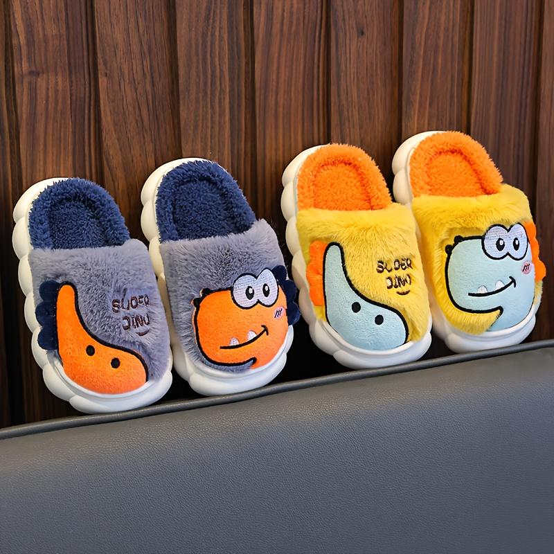 Dinosaur Slippers Cute Cartoon Dinosaur Design Winter Home Warm Shoes