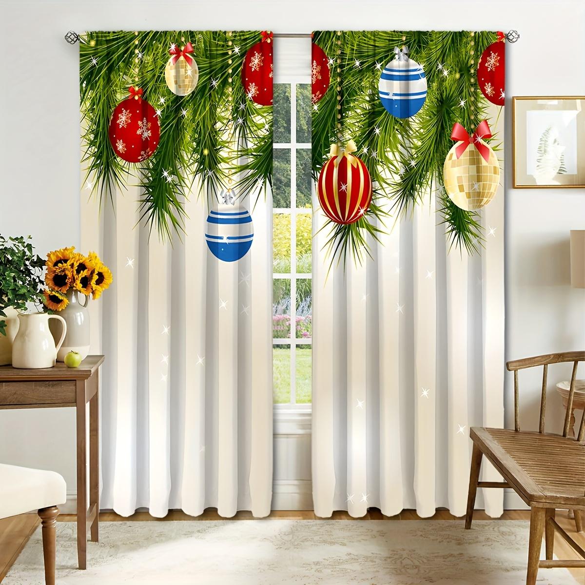 

Комплект из 2 предметов, рождественские колокольчики, орнамент, принт, шторы, современный декор, стиль, полиэстер, кармашек, дизайн для спальни, гостиной, офиса 100W130H(CM)40x51in&Grommet Top