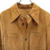 Vintage 70s Long Sleeve Suede Leather Shirt Brown Nubuck Men's Used