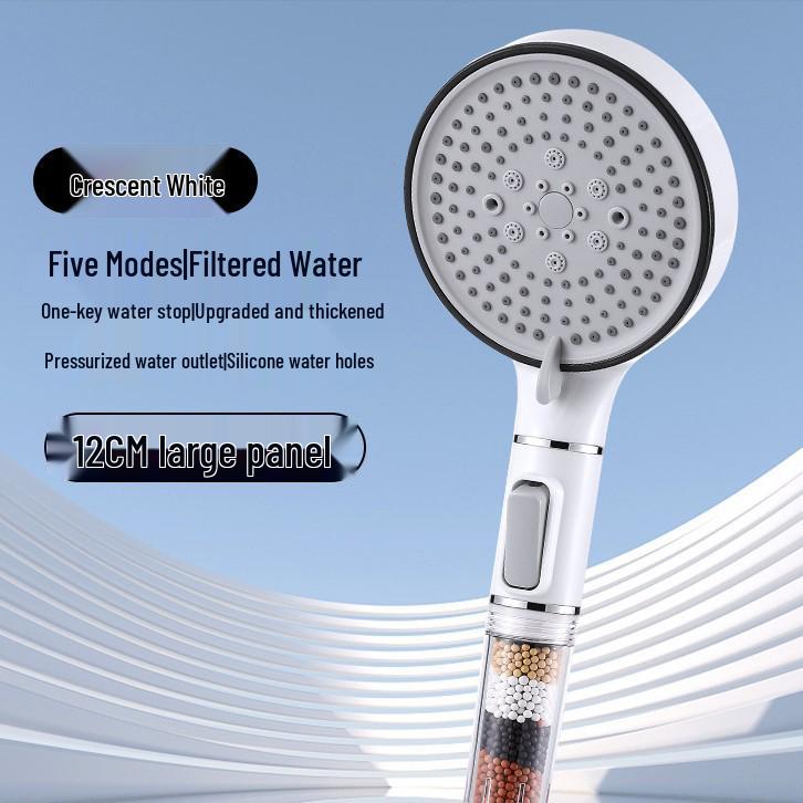Five-Speed Large Panel Handheld Shower Head with Hose