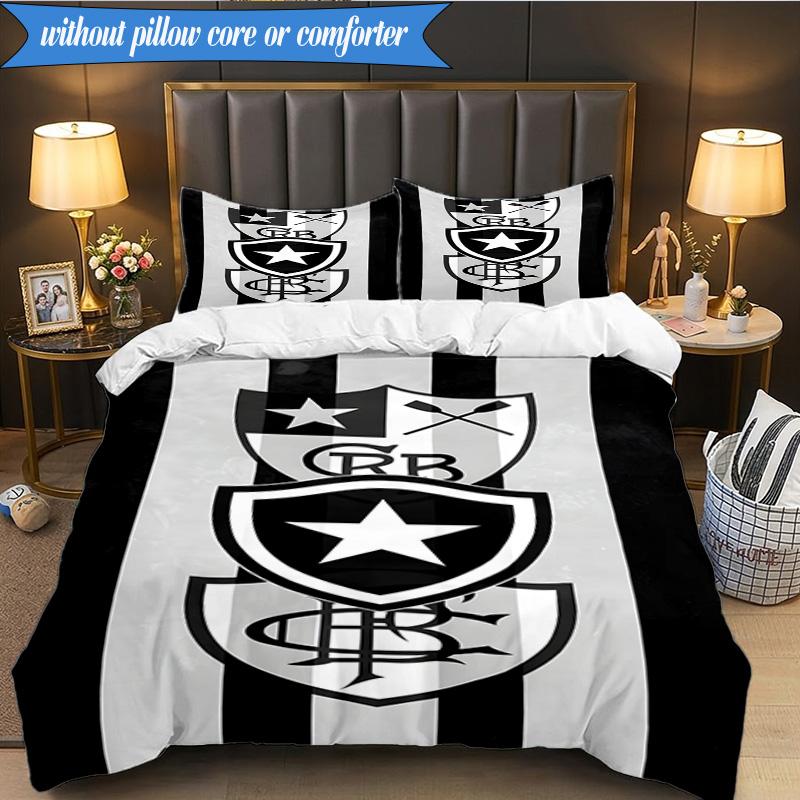 3PCS Botafogo De Futebol E Regatas Printed Soft Bedding Set,Including 1pc Duvet Cover And 2pcs Pillowcases Perfect for Bedroom, Dormitory, Fan Gift