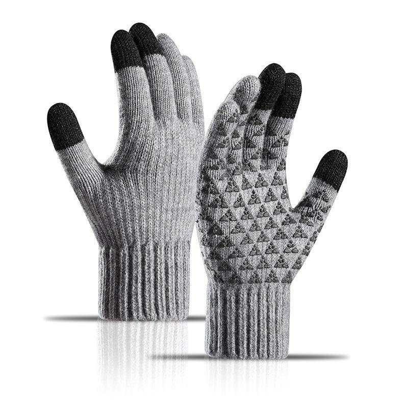 Men's Winter Alpaca Wool Touchscreen Cycling Gloves