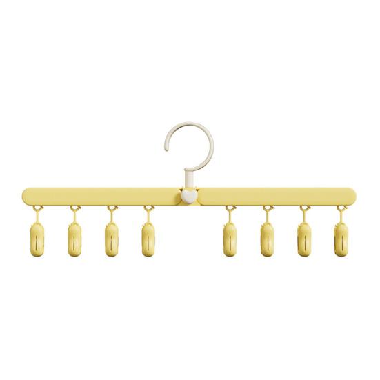 

Складная вешалка для одежды, вращающаяся на 360 градусов, ветрозащитный крючок, прочная, выдерживающая нагрузку, переносная вешалка для одежды, крючки для носков жёлтый