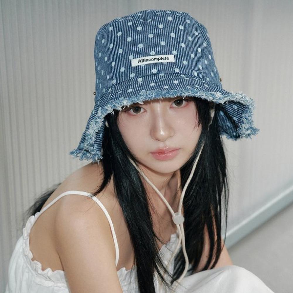 Allincomplete Dot Stripe Denim Safari Hat Dot Stripe Denim Safari Hat