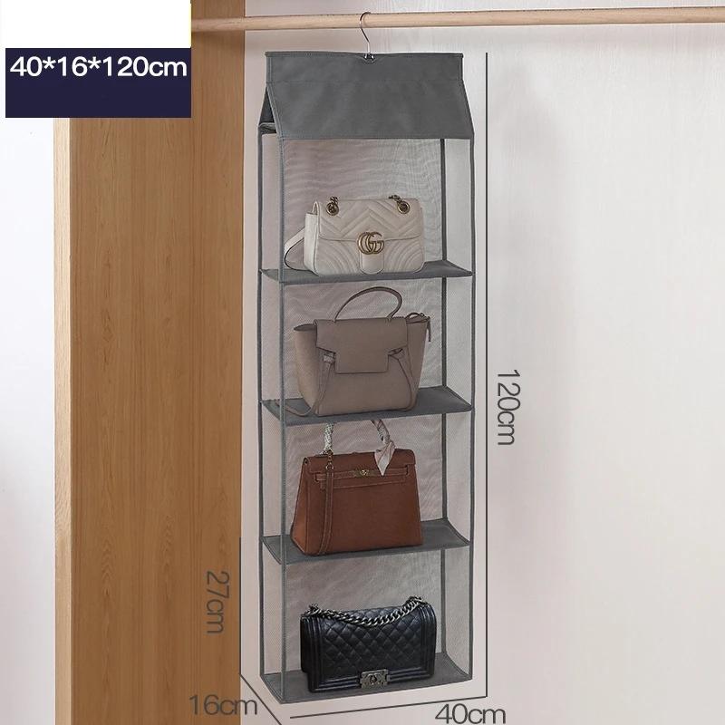 Closet Handbag Hanging Organizer For Wardrobe Storage Bag Door Wall Clear Sundry Shoe Bag with Hanger Pouch Handbag Organizer
