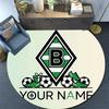 Custom Name Borussia Mönchengladbach Round Area Rug,Carpet Rug for Living Room Bedroom Sofa Playroom Decor,Non-slip Floor Mat