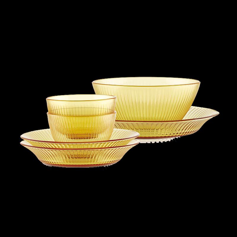 VISIONS Corning Amber Glass 6-Piece Dinnerware Set