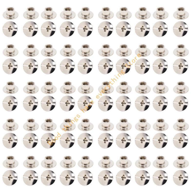 50Pcs Leather Rivets Studs Set Heavy Duty Iron Metal Screws Rivets for Handmade Bag Clothing Repair Sewing Craft Project 55KF