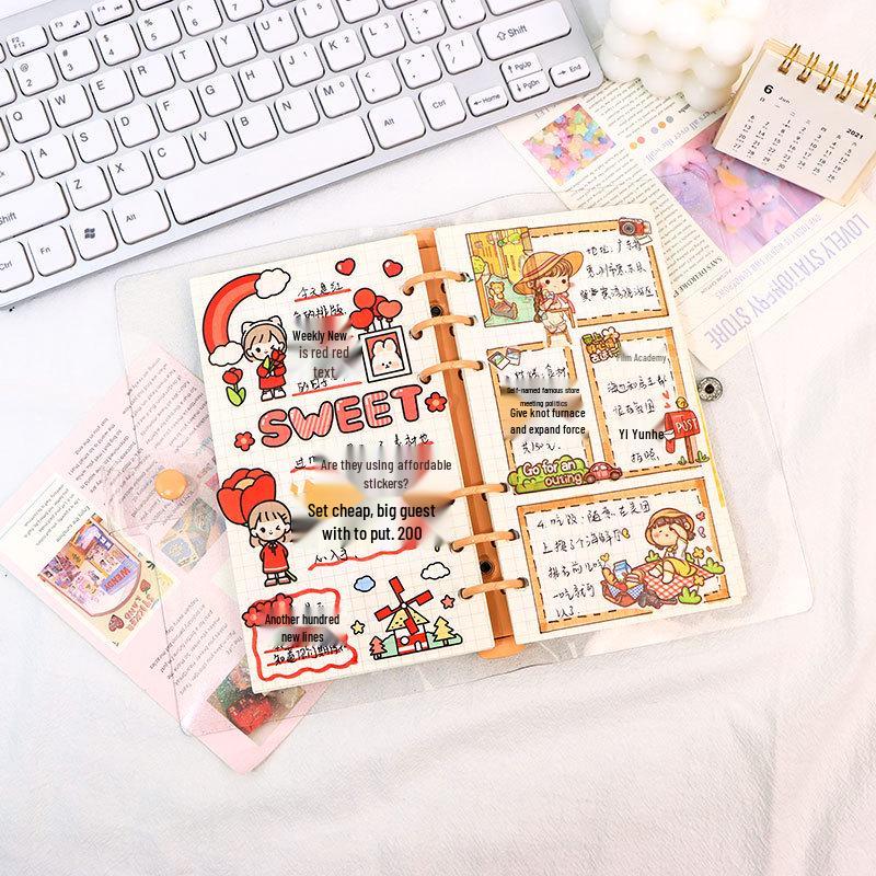 Glittery Transparent PVC 6-Ring A5/A6 Student Notebook & Journal