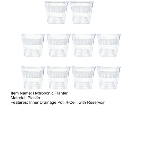 Plantateur de bulbes de tulipe 4 compartiments Pot à fleurs hydroponique avec réservoir Pot à plantes transparent avec pot intérieur de drainage pour jardinage d'intérieur