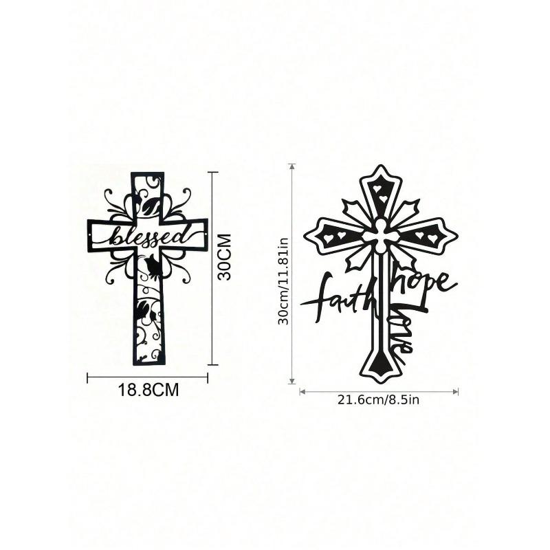 Metal Cross Wall Art Gift for Home and Office Holiday Decor
