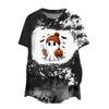 Women's Fashion Casual Printed Round Neck Pullover Short Sleeve T-Shirt Top