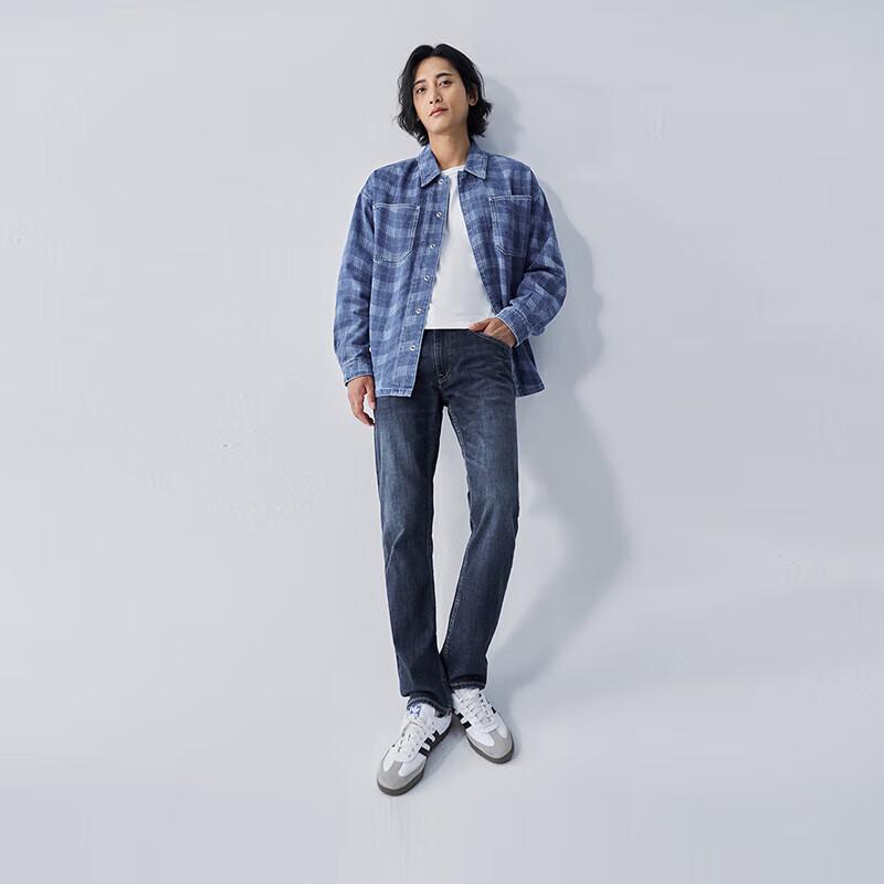 Lee Men's 726 Standard Mid-Rise Straight Fit Dark Blue Jeans